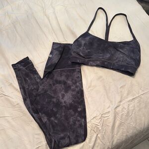 Lululemon Tie-Dye Sports Bra and Leggings Set size 6